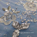 Bunga Crystal Tulle Lace Fabric untuk Gaun